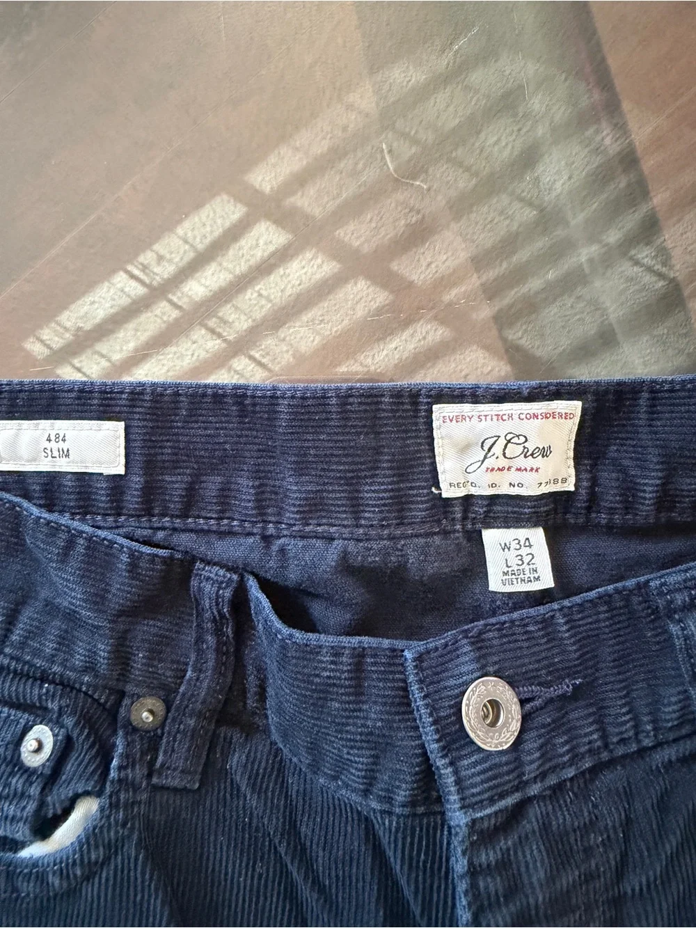 J. Crew Men's Navy Corduroy Trousers